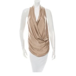 Helmut Lang Gold Draper Racerback Top, Sz Sm